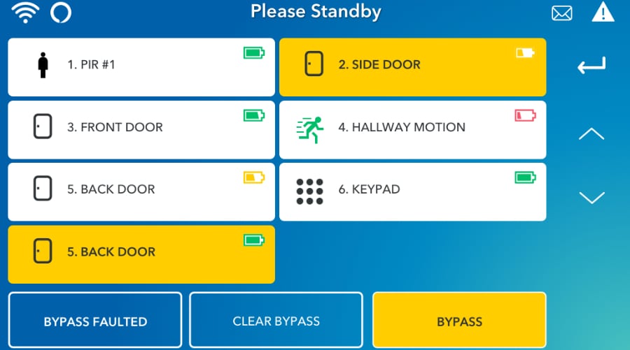 Bowling Green security system command screen.